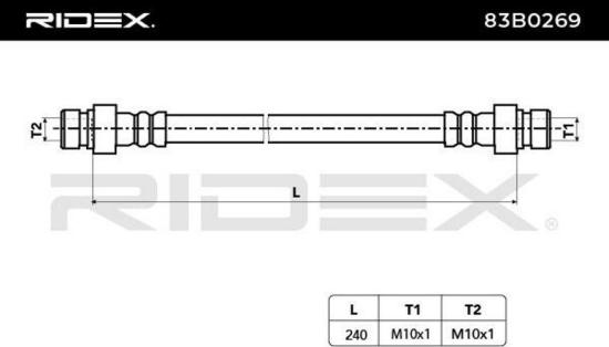 RIDEX Bremsschlauch 83B0269 HINTEN BREMSSCHLÄUCHE Länge: 240mm für VW SAFARI Bild RIDEX Bremsschlauch 83B0269 HINTEN BREMSSCHLÄUCHE Länge: 240mm für VW SAFARI