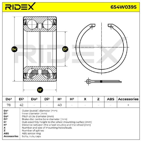 RIDEX 654W0395 Radlagersatz pro 1 Rad Vorne beidseitig für HYUNDAI i30 (FD) Bild RIDEX 654W0395 Radlagersatz pro 1 Rad Vorne beidseitig für HYUNDAI i30 (FD)