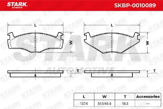 STARK Bremsbelagsatz Bremsbeläge Vorne für VW Golf 1I (19E, 1G1) Golf 1II (1H1) Bild STARK Bremsbelagsatz Bremsbeläge Vorne für VW Golf 1I (19E, 1G1) Golf 1II (1H1)