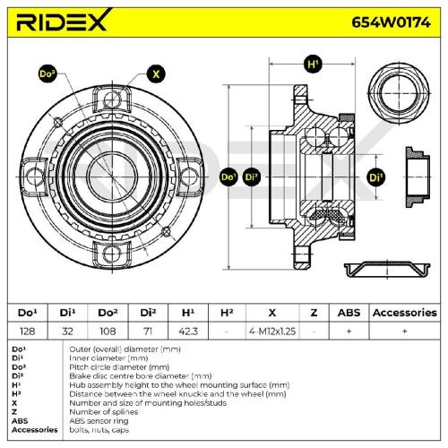RIDEX 654W0174 Radlagersatz pro 1 Rad Hinten für CITROËN 370172 374835 374836 Bild RIDEX 654W0174 Radlagersatz pro 1 Rad Hinten für CITROËN 370172 374835 374836