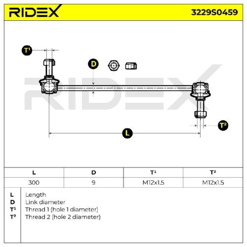 RIDEX 1x Koppelstange Stabilisator Vorne rechts links für OPEL ZAFIRA B (A05) Bild RIDEX 1x Koppelstange Stabilisator Vorne rechts links für OPEL ZAFIRA B (A05)