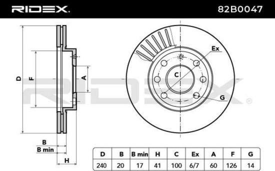 RIDEX 82B0047 2x Bremsscheiben Vorne Ø240mm Belüftet für OPEL 569021 Bild RIDEX 82B0047 2x Bremsscheiben Vorne Ø240mm Belüftet für OPEL 569021