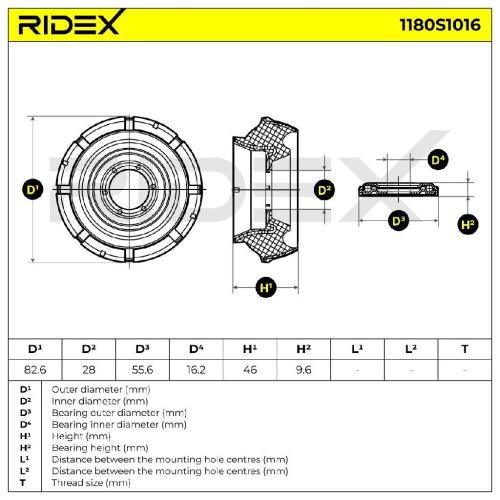 RIDEX 1180S1016 Federbeinstützlager Vorne für RENAULT Twingo 1 (C06) 5432500Q0A Bild RIDEX 1180S1016 Federbeinstützlager Vorne für RENAULT Twingo 1 (C06) 5432500Q0A