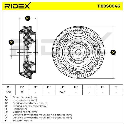 RIDEX 1180S0046 Federbeinstützlager Hinten beidseitig für FORD 1E0028012B Bild RIDEX 1180S0046 Federbeinstützlager Hinten beidseitig für FORD 1E0028012B