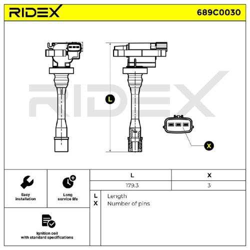 RIDEX 689C0030 Zündspule für MITSUBISHI Space Star (DGA) MD362907 MD325048 Bild RIDEX 689C0030 Zündspule für MITSUBISHI Space Star (DGA) MD362907 MD325048