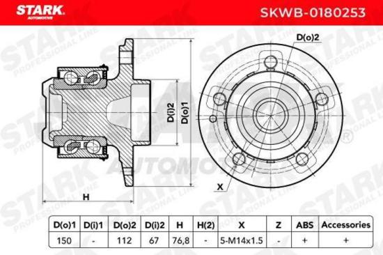 STARK SKWB-0180253 Radlagersatz pro 1 Rad Vorne passend für MERCEDES-BENZ Bild STARK SKWB-0180253 Radlagersatz pro 1 Rad Vorne passend für MERCEDES-BENZ