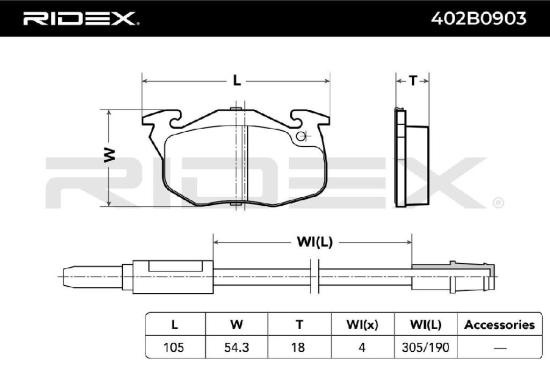 RIDEX Bremsbelagsatz Bremsbeläge Vorne passend für PEUGEOT 106 II Schrägheck Bild RIDEX Bremsbelagsatz Bremsbeläge Vorne passend für PEUGEOT 106 II Schrägheck