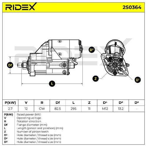 RIDEX Motor Starter/Anlasser 2,7kW für TOYOTA LAND CRUISER HILUX VI Pick-up (N1) Bild RIDEX Motor Starter/Anlasser 2,7kW für TOYOTA LAND CRUISER HILUX VI Pick-up (N1)