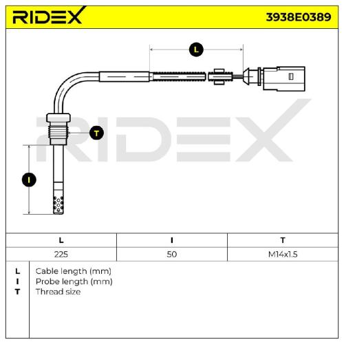 RIDEX 3938E0389 Abgastemperatursensor 2-Polig für AUDI A6 Avant (4G5, 4GD, C7) Bild RIDEX 3938E0389 Abgastemperatursensor 2-Polig für AUDI A6 Avant (4G5, 4GD, C7)