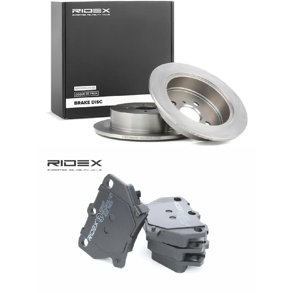 RIDEX Bremsenset Hinten Ø269mm - Bremsscheiben und Beläge für TOYOTA COROLLA