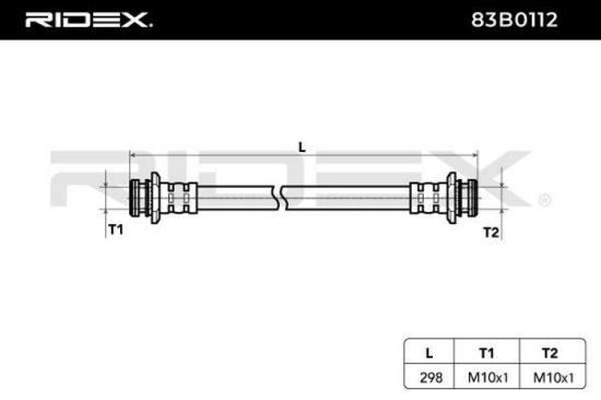 RIDEX Bremsschlauch 83B0112 HINTEN BREMSSCHLÄUCHE Länge: 298mm für SUZUKI Bild RIDEX Bremsschlauch 83B0112 HINTEN BREMSSCHLÄUCHE Länge: 298mm für SUZUKI