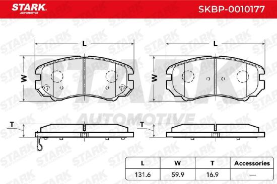 STARK Bremsbelagsatz Bremsbeläge Vorne für HYUNDAI ix35 (LM, EL, ELH) für KIA Bild STARK Bremsbelagsatz Bremsbeläge Vorne für HYUNDAI ix35 (LM, EL, ELH) für KIA