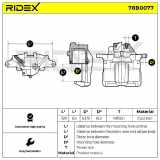 RIDEX 78B0077 Bremssattel Bremszange Vorne rechts für AUDI A4 Avant (8ED, B7)