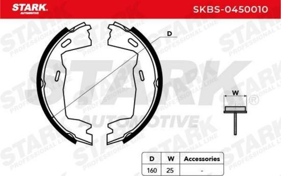STARK Bremsbacken Satz für Trommelbremse Hinten ohne Hebel für OPEL Astra G CC Bild STARK Bremsbacken Satz für Trommelbremse Hinten ohne Hebel für OPEL Astra G CC