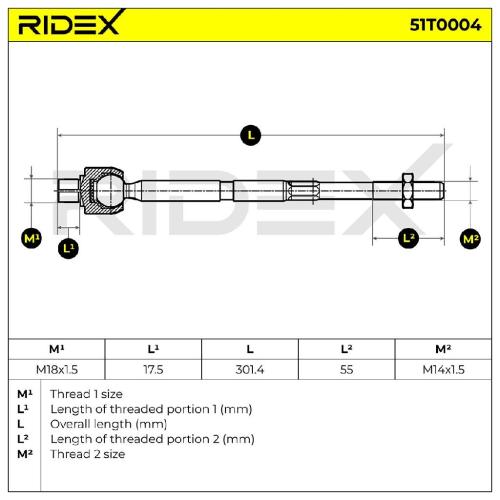 RIDEX Axialgelenk Spurstange Vorne beidseitig für OPEL Astra H Caravan (A04) Bild RIDEX Axialgelenk Spurstange Vorne beidseitig für OPEL Astra H Caravan (A04)