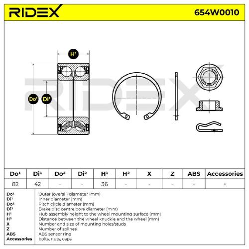 RIDEX 654W0010 Radlagersatz pro 1 Rad Vorne beidseitig passend für PEUGEOT Bild RIDEX 654W0010 Radlagersatz pro 1 Rad Vorne beidseitig passend für PEUGEOT