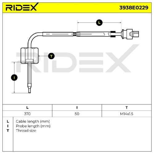 RIDEX 3938E0229 Abgastemperatursensor 2-Polig passend für MERCEDES-BENZ Bild RIDEX 3938E0229 Abgastemperatursensor 2-Polig passend für MERCEDES-BENZ