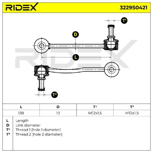 RIDEX 1x Koppelstange Stabilisator Vorne rechts passend für MERCEDES-BENZ Bild RIDEX 1x Koppelstange Stabilisator Vorne rechts passend für MERCEDES-BENZ