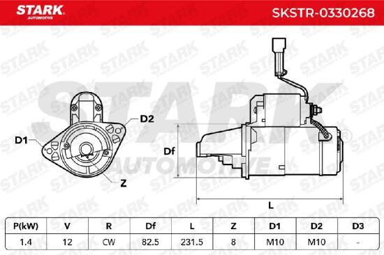 STARK Motor Starter/Anlasser 1,4kW für NISSAN PRIMERA (P11) PRIMERA Hatchback Bild STARK Motor Starter/Anlasser 1,4kW für NISSAN PRIMERA (P11) PRIMERA Hatchback