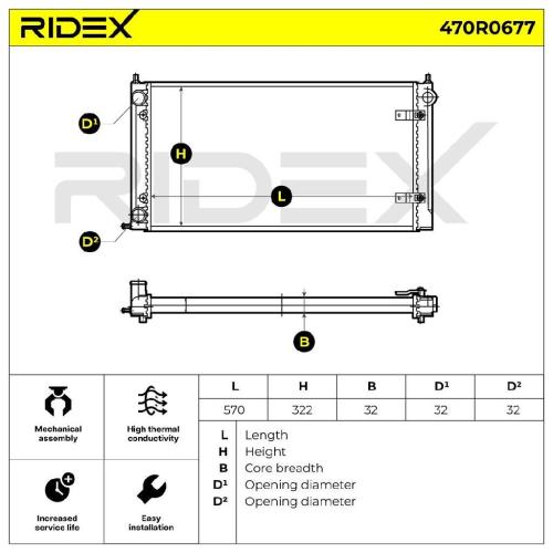 RIDEX 470R0677 Motorkühler / Wasserkühler für VW Golf 1I (19E, 1G1) 171121253N Bild RIDEX 470R0677 Motorkühler / Wasserkühler für VW Golf 1I (19E, 1G1) 171121253N