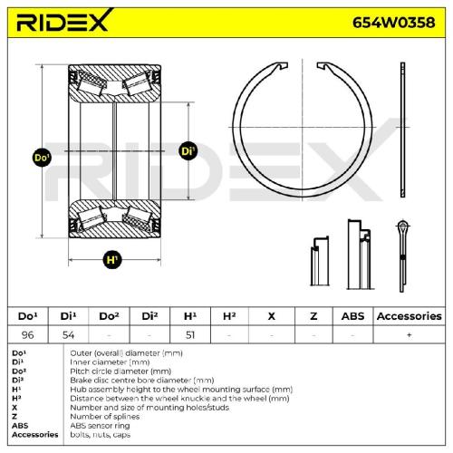 RIDEX 654W0358 Radlagersatz pro 1 Rad Vorne für TOYOTA LAND CRUISER 90 (J9) Bild RIDEX 654W0358 Radlagersatz pro 1 Rad Vorne für TOYOTA LAND CRUISER 90 (J9)