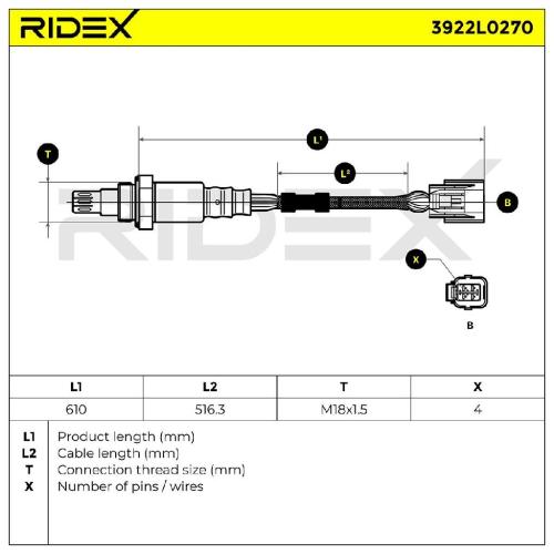 RIDEX 3922L0270 Lambdasonde Oxygen O2 Sensor Beheizt für HONDA 36531RBB003 Bild RIDEX 3922L0270 Lambdasonde Oxygen O2 Sensor Beheizt für HONDA 36531RBB003