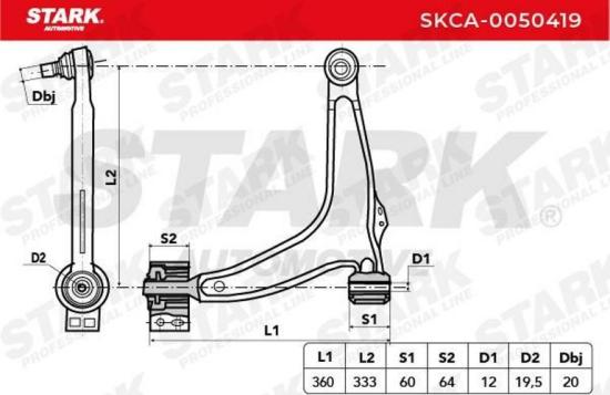 STARK SKCA-0050419 Lenker Radaufhängung Querlenker Front für OPEL 51748653 Bild STARK SKCA-0050419 Lenker Radaufhängung Querlenker Front für OPEL 51748653