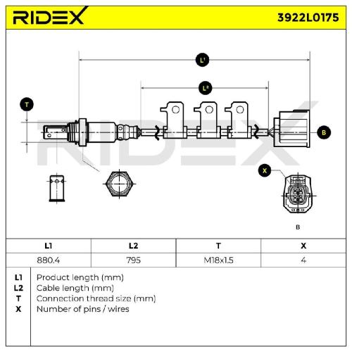 RIDEX 3922L0175 Lambdasonde Oxygen O2 Sensor Beheizt für MAZDA 5 (CR19) Bild RIDEX 3922L0175 Lambdasonde Oxygen O2 Sensor Beheizt für MAZDA 5 (CR19)