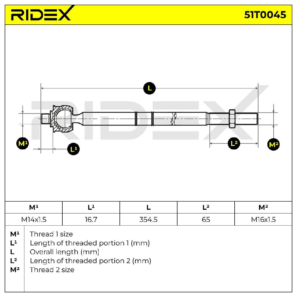 RIDEX Axialgelenk Spurstange Vorne beidseitig für FORD MONDEO III Kombi (BWY)