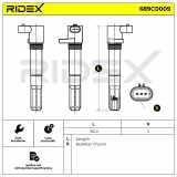 RIDEX 689C0009 Zündspule Anschlussanzahl 1 für FIAT PANDA (169) 01208108
