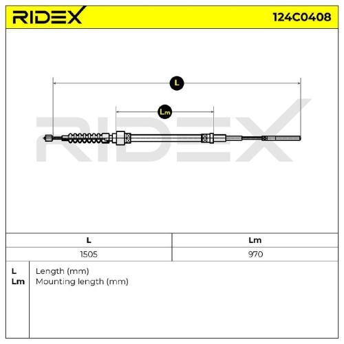 RIDEX Handbremsseil Hinten Rechts Links für VW Lupo (6X1, 6E1) Bild RIDEX Handbremsseil Hinten Rechts Links für VW Lupo (6X1, 6E1)