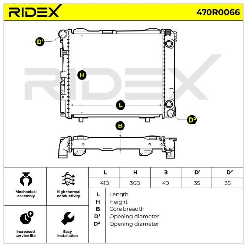 RIDEX 470R0066 Motorkühler / Wasserkühler passend für MERCEDES-BENZ 190 (W201) Bild RIDEX 470R0066 Motorkühler / Wasserkühler passend für MERCEDES-BENZ 190 (W201)