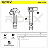 RIDEX 689C0071 Zündspule für HONDA CIVIC VII Hatchback (EU, EP, EV) 30520RJAA01
