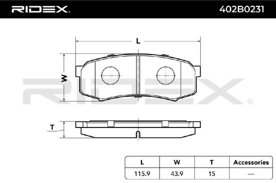 RIDEX Bremsbelagsatz Bremsbeläge Hinten für MITSUBISHI PAJERO IV (V8W, V9W) Bild RIDEX Bremsbelagsatz Bremsbeläge Hinten für MITSUBISHI PAJERO IV (V8W, V9W)