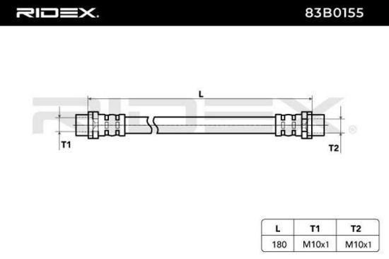 RIDEX Bremsschlauch 83B0155 HINTEN BREMSSCHLÄUCHE Länge: 180mm für VW für AUDI Bild RIDEX Bremsschlauch 83B0155 HINTEN BREMSSCHLÄUCHE Länge: 180mm für VW für AUDI