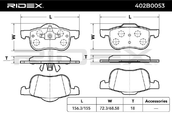 RIDEX Bremsbelagsatz Bremsbeläge Vorne für VOLVO V70 II (285) XC90 I (275) V70 I Bild RIDEX Bremsbelagsatz Bremsbeläge Vorne für VOLVO V70 II (285) XC90 I (275) V70 I
