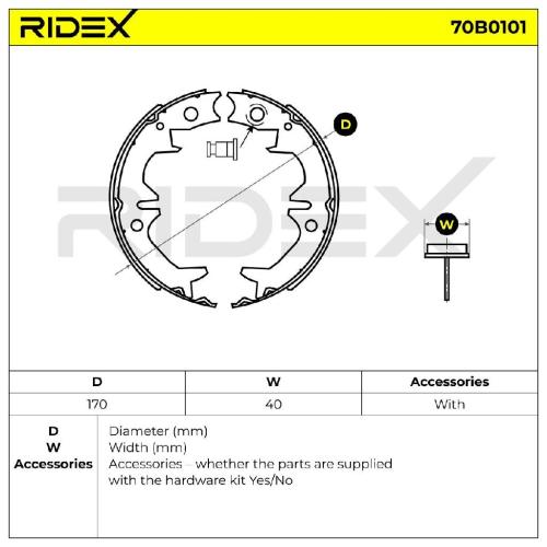 RIDEX Bremsbacken Satz für Trommelbremse Hinten ohne Hebel für TOYOTA CELICA Bild RIDEX Bremsbacken Satz für Trommelbremse Hinten ohne Hebel für TOYOTA CELICA
