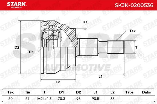 STARK SKJK-0200536 Gelenksatz Antriebswelle Achswelle radseitig A2513301701 Bild STARK SKJK-0200536 Gelenksatz Antriebswelle Achswelle radseitig A2513301701