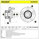 RIDEX 654W0510 Radlagersatz pro 1 Rad Vorne für CHRYSLER 300 C Touring (LX, LE)
