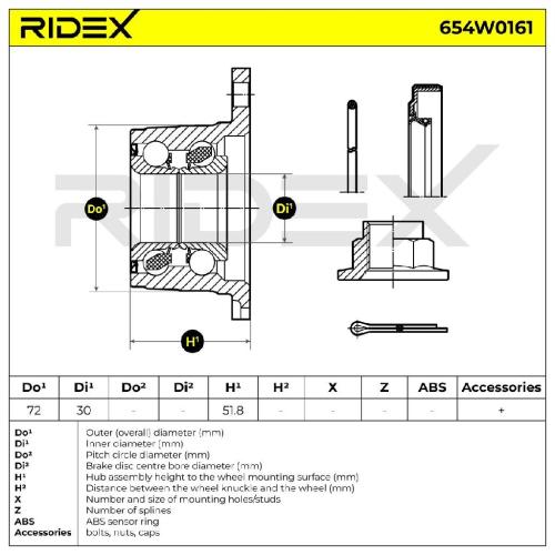 RIDEX 654W0161 Radlagersatz pro 1 Rad Hinten für TOYOTA CELICA (ST20, AT20) Bild RIDEX 654W0161 Radlagersatz pro 1 Rad Hinten für TOYOTA CELICA (ST20, AT20)