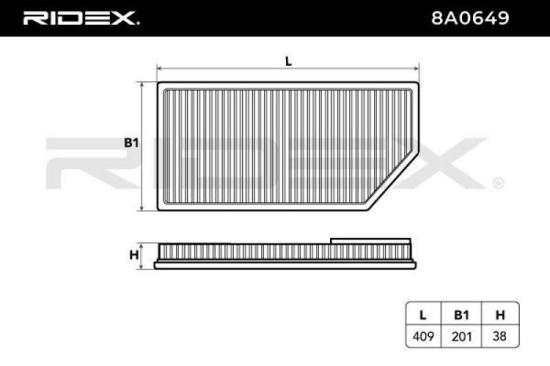RIDEX 8A0649 Motor Luftfilter Filtereinsatz passend für MERCEDES-BENZ GLC Bild RIDEX 8A0649 Motor Luftfilter Filtereinsatz passend für MERCEDES-BENZ GLC