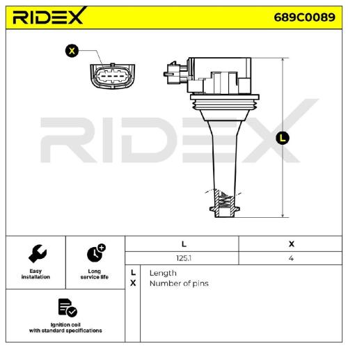 RIDEX 689C0089 Zündspule für FORD MONDEO IV Turnier (BA7) 30713416 9125601 Bild RIDEX 689C0089 Zündspule für FORD MONDEO IV Turnier (BA7) 30713416 9125601