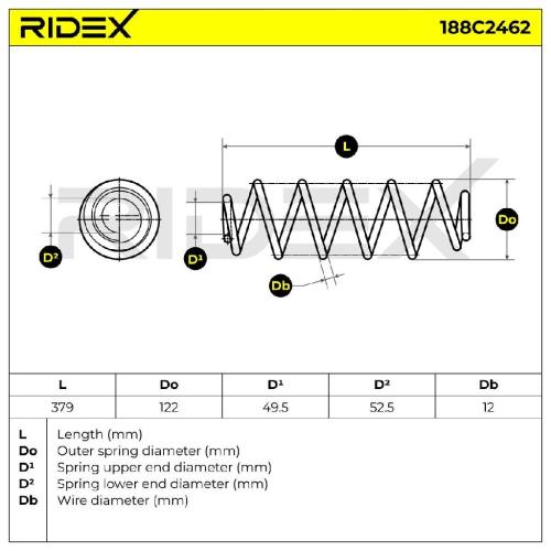 RIDEX 188C2462 2x Federn Fahrwerksfedern Hinten für AUDI A6 Avant Bild RIDEX 188C2462 2x Federn Fahrwerksfedern Hinten für AUDI A6 Avant