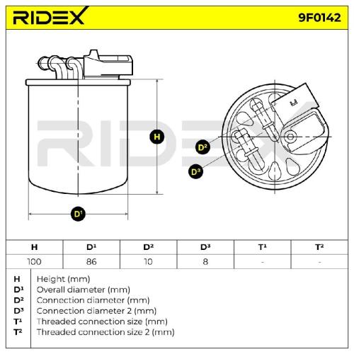 RIDEX 9F0142 Kraftstofffilter Line Filter passend für MERCEDES-BENZ Bild RIDEX 9F0142 Kraftstofffilter Line Filter passend für MERCEDES-BENZ