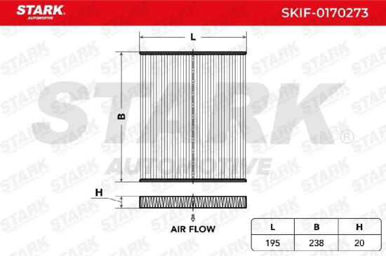 STARK SKIF-0170273 Innenraumfilter Pollenfilter Höhe: 20 Breite: 195 Länge: 240 Bild STARK SKIF-0170273 Innenraumfilter Pollenfilter Höhe: 20 Breite: 195 Länge: 240