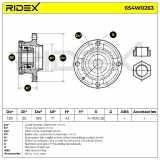 RIDEX 654W0263 Radlagersatz pro 1 Rad Hinten beidseitig für OPEL 370159 374832