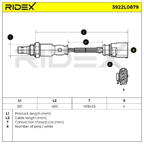 RIDEX 3922L0879 Lambdasonde Oxygen O2 Sensor Beheizt für VW Golf 5II Schrägheck Bild RIDEX 3922L0879 Lambdasonde Oxygen O2 Sensor Beheizt für VW Golf 5II Schrägheck