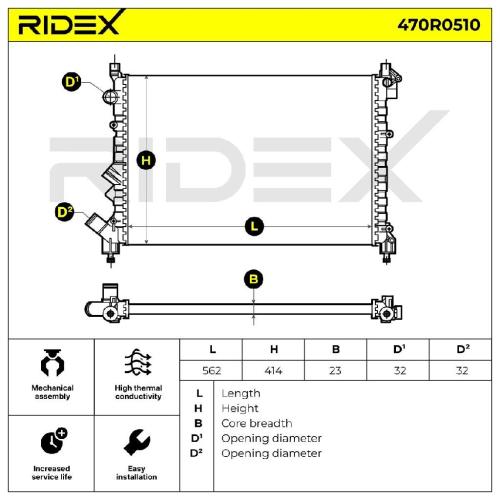 RIDEX 470R0510 Motorkühler / Wasserkühler für RENAULT Espace 1II (JE0) Bild RIDEX 470R0510 Motorkühler / Wasserkühler für RENAULT Espace 1II (JE0)