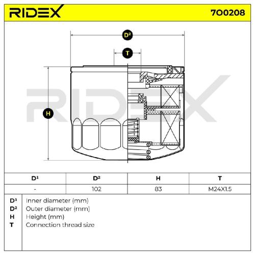 RIDEX Ölfilter Motorölfilter Anschraubfilter 7O0208 für TOYOTA AVENSIS Kombi Bild RIDEX Ölfilter Motorölfilter Anschraubfilter 7O0208 für TOYOTA AVENSIS Kombi