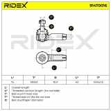 RIDEX Spurstangenkopf Vorderachse beidseitig Traggelenk M10x1 914T0016 mit